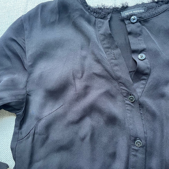 club monaco Black Ruffled Blouse top - Picture 6 of 8
